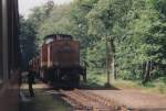 199 872-3 der HSB mit Personenzug unterwegs im Selketal. (1995) ... 199 872-3 der HSB mit Personenzug unterwegs im Selketal. (1995) ...