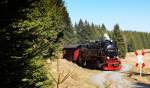 Harzer Schmalspurbahnen 99 7245 kurz vor Sorge. April 2010