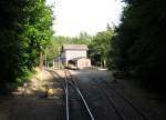 Harzer Schmalspurbahnen Bahnhof M�gdesprung in der D�mmerung (24.07.2010)