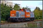 havellandische-eisenbahn-ag-hvle -hvle- V160.6 vor dem B� Stralsund Werftstra�e. am 09.10.09 