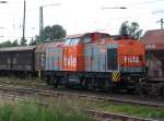 havellandische-eisenbahn-ag-hvle Der Bahnsteig in Bergen/R�gen reichte nicht aus um hvle V160.4  von Vorne zubekommen.So blieb mir nur die Ansicht von hinten.