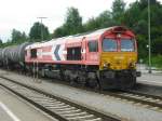 DE 668 der HGK mit Kesselwagen in Kempten / Allg�u ...