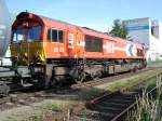 HGK Hafen - Und Guterverkehr Koln  HGK Class66 /  DE 63 mit �lzug unterwegs von Ulm nach Altmannshofen/Leutkirch (Tanklager) am 2.6.2005 in Illertissen