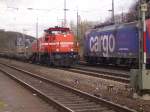 HGK Hafen - Und Guterverkehr Koln HGK Lok DE 76 bei der durchfahrt durch K�ln west am 1.4.10