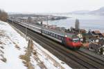 IC Steuerwagen IC 985 am 20.2.10 auf dem Weg von Thun Richtung Spiez.