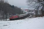Am 12.03.10 fuhr diese BR 101 mit einem Umleiter-IC (IC ...