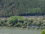 Ein IC mit Triebkopf voraus f�hrt den Rhein entlang. Mai ...