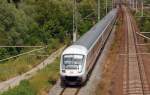 IC-Zuge und IC-Wagen Der IC 2356 hatte am 20.06.10 ca 20 Minuten Versp�tung. Um den nachfolgenden ICE nicht in Bitterfeld zu beeintr�chtigen wurde er in Bitterfeld auf Gleis 4 geleitet und fuhr somit au�erplanm��ig �ber dieses Gleis. Fotografiert in Holzweissig.