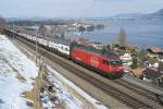Re 460 074-8 zieht am 20.2.10 den IC 818 Romanshorn ...