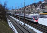 icn ICN RABDe 500037 'Grock' bei der Zschokkeweg in St. Gallen am 21.02.2010