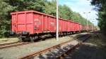 Industrieanschlussbahnen ehem. DDR offene G�terwagen auf der W�ST am ehem. Heizwerk Finow 22.09.2009