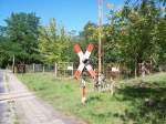 Bahn�bergang in der M�hlenstra�e mit Gleisen vom Walzwerk zum Messingwerk.
31.08.2008
Im ...