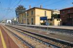 Bahnhof Bibbiena auf der Strecke Arezzo-Stia (LFI), Oktober 2012.