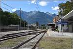 Der Bahnhof Chiavenna ist mit drei Geleisen, mitsamt Zwischenperron und Unterführung, sehr grosszügig ausgerüstet.