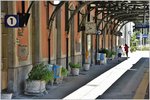 Schöne Bahnsteigarchitektur in Chiavenna. (28.06.2016)