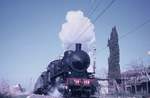 01 mar 1987, 740.436 on the line for Castelli Romani departs with his steam special train.
