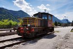 D 214 4136 steht am 21.5.2016 im Bahnhof Calalzo-Pieve di Cadore-Cortina.