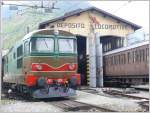 D343 1030 vor dem Deposito Locomotive in Tirano.