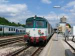 Die FS D445 1147 mit dem Zug R23593 von Firenze-S.M.N. ber Pontassieve nach Borgo-San Lorenzo (an 16:08).

Borgo San Lorenzo
2012-06-07