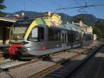 ATR 100 003 nach Ankunft im Bahnhof Meran, 06. Sept. 2009, 17:44
