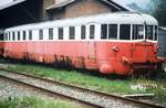 12 sept 1984. ALn 40.004 of Satti at Pont depot. Now this railcar is running in Italy with the original livery of two different brown colour  castano and isabella .