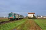 FS ALn668 1845 + 1867 run as R4732 (Alessandria - Pavia) near Ferrera Erbognone on the 2nd of April in 2010