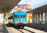 Ein italienischer Dieseltriebwagen steht in Firenze Santa Maria Novella (Florenz- Hbf (Toskana(I) bei Sommerwetter am 7.9.2012.