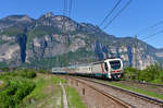 E 402 101 mit einem Messzug am 20.04.2017 bei San Michele all'Adige.