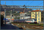 E402 173 der Trenitalia erreicht am 19.02.2024 mit dem EN 233 aus Wien den Endbahnhof La Spezia.