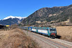 E 405 033 + E 405 017 mit einem Walter-KLV am 25.02.2017 bei Campo di Trens.