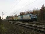 E 412 017, E 412 xxx und ES 64 U2 010 mit dem Transped Zug am 15.11.2008 in Haar (bei Mnchen).