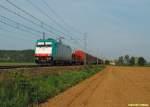 DB Schenker Italia E483 007SF (TRAXX F140 DC) hauling a freighttrain to Castelguelfo, here near Arena Po on the 9th of May in 2009