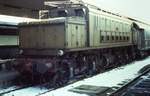 11 feb 1986, electric locomotive e 626.002 at Roma Termini station during the snow