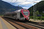 Ein ETR 170 des Landes Trentino beim Halt im Bahnhof Freienfeld am 14.07.17 