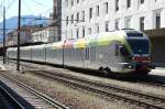 Flirt-Triebwagen ETR 155 der Treno Alto Adige von Meran kommend in Bolzano eingetroffen  6.4.10