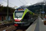 23.10.2014 - Die Südtirolbahn ETR170 im Bahnhof Meran