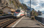 Trenitalia ETR 610 als EC Milano - Genève am 2. Januar 2019 bei der Durchfahrt in Veytaux-Chillon.