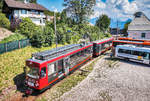 TW 21 fährt als Linie 160 nach Soprabolzano/Oberbozen, aus dem Bahnhof Collalbo/Klobenstein aus.
Aufgenommen am 25.8.2017.