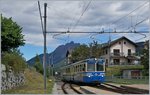 Der SSIF ABe 8/8 22  Ticino  erreicht als Regionalzug 262 von Re nach Domodossola den Bahnhof Malesco.