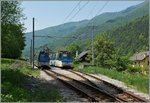 Die beiden Ferrovia Vigezzina SSIF Treno Panoramico ABe 12/16 kreuzen sich in Gagnone-Orsceco
13. Mai 2016