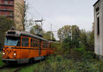 Ein kurzer Abstecher zur Tranvia Interurbana Limbiate - Milano, der letzten Vorortebahn im Raum Mailand: Tw.550 bei der Durchfahrt durch Limbiate.