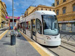 Straßenbahn Palermo Zug 01 nach Roccella in Stazione Centrale, 23.09.2023.