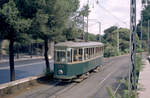 Roma / Rom ATAC Linea tranviaria / SL 11 (MRS 2229) Celio am 23. August 1970. - Heute fährt hier die SL 3. - Scan eines Farbnegativs. Film: Kodak Kodacolor X.