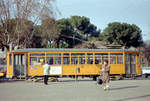 Roma / Rom ATAC Linea tranviaria / SL 30 (MRS) Porta San Paolo im Februar 1989. - Scan eines Farbnegativs. Film: Kodak GB 200 5096.