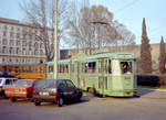 Roma / Rom ATAC Linea tranviaria / SL 516 (TAS 7005) Porta Maggiore im Februar 1989. - Scan eines Farbnegativs. Film: Kodak GB 200 5096. Kamera: Minolta XG-1.