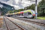 Alt trifft neu im Bahnhof Abfaltersbach    LINKS:  4042.01 der NBiK als SR auf der Fahrt von Lienz nach Sillian.