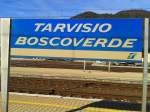 Bahnhofsschild von Tarvisio Boscoverde am 25.10.2015