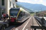 ATR 100 007 der Vinschgerbahn am 18. August 2008 im Bhf Mals