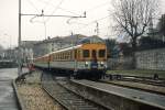 E.740-09 der Ferrovie Nord Milano fährt im März 1993 in Como Nord Lago ein