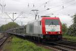 185 649-1 von ITL mit einem Leerzug Autotransportwagen in Leipzig-Thekla. ...